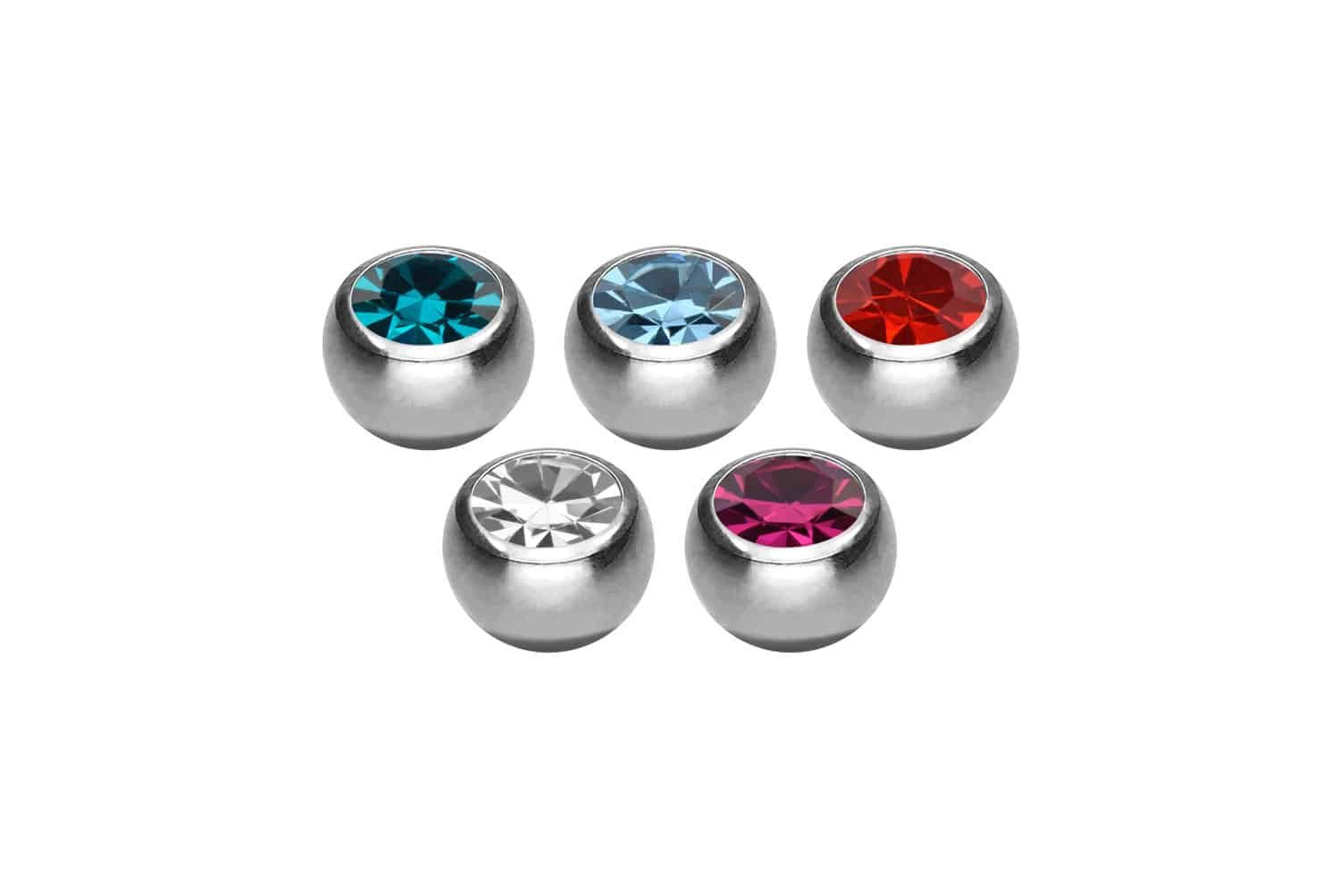PIERCINGLINE Piercing-Set SET Chirurgenstahl Schraubkugel KRISTALL günstig online kaufen