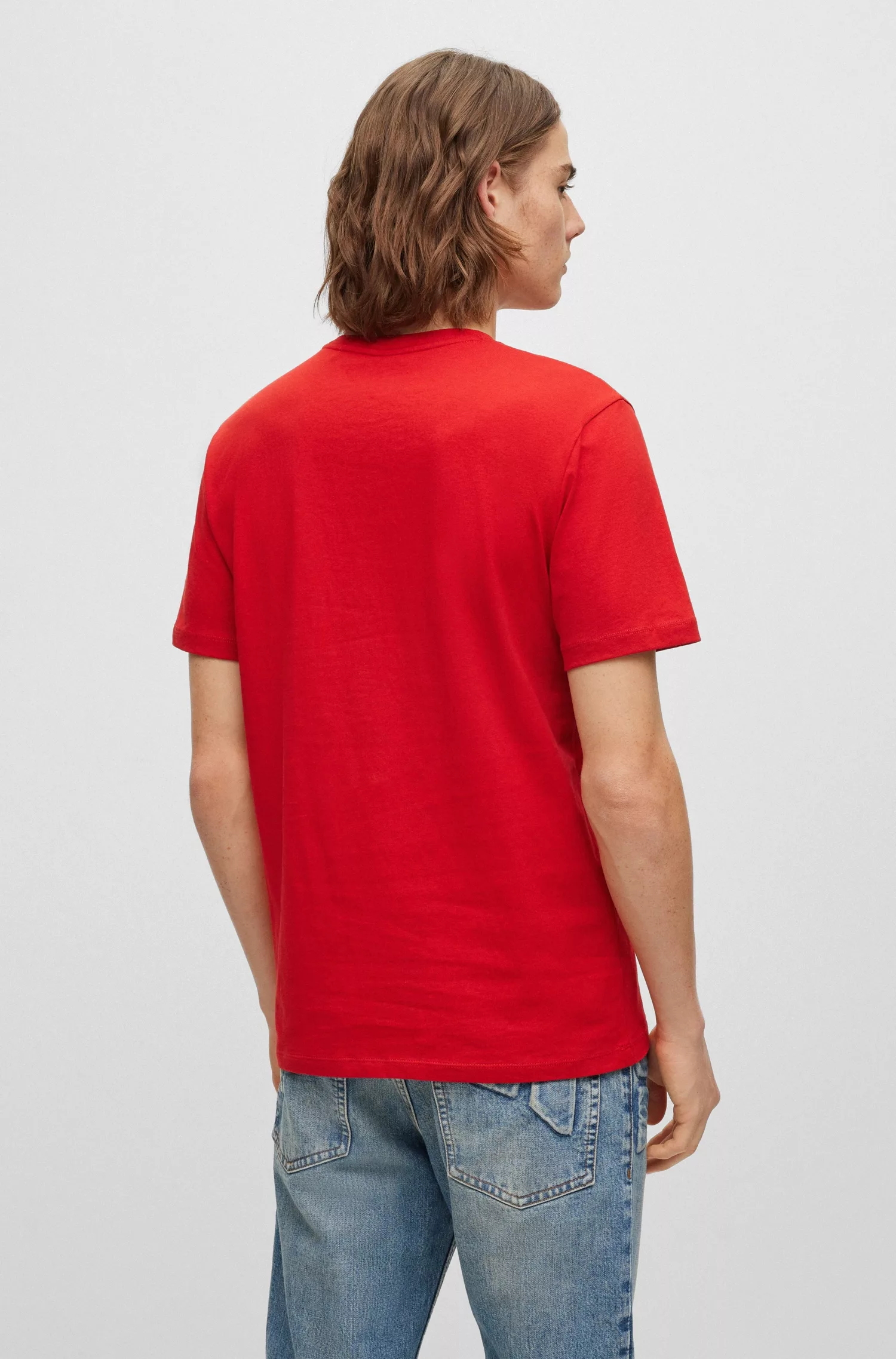 BOSS ORANGE T-Shirt mit BOSS-Stickerei auf der Brust günstig online kaufen