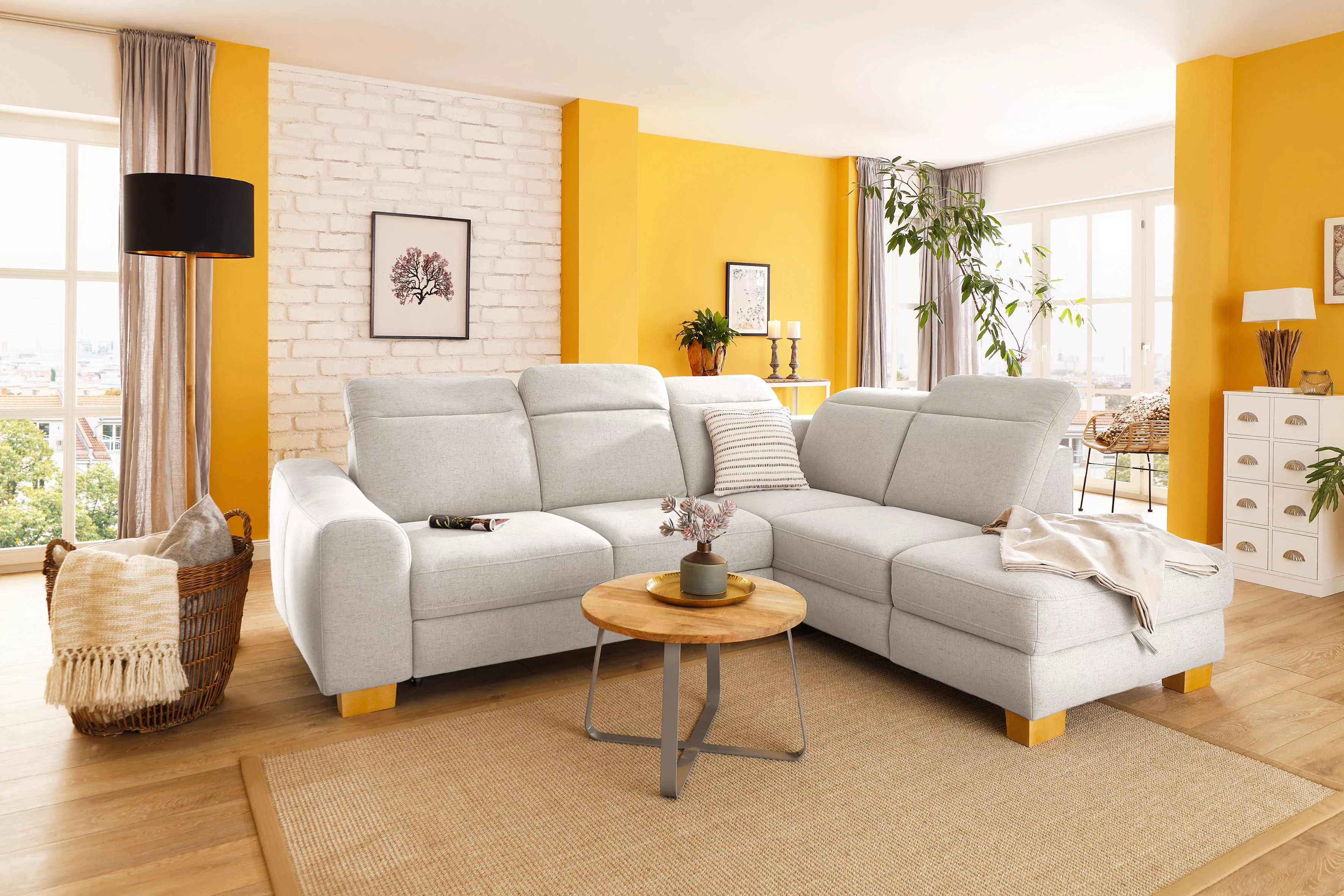 Home affaire Ecksofa »Dundee L-Form«, wahlweise mit Kopfteilverstellung und günstig online kaufen