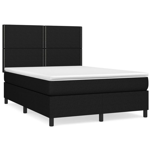 vidaXL Boxspringbett mit Matratze Schwarz 140x190 cm Stoff1466569 günstig online kaufen