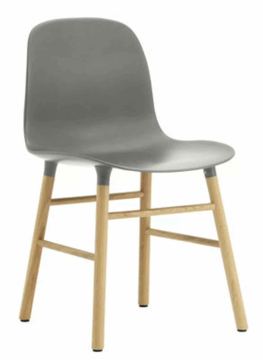 Stuhl Form plastikmaterial grau holz natur / Stuhlbeine aus Eiche - Normann günstig online kaufen