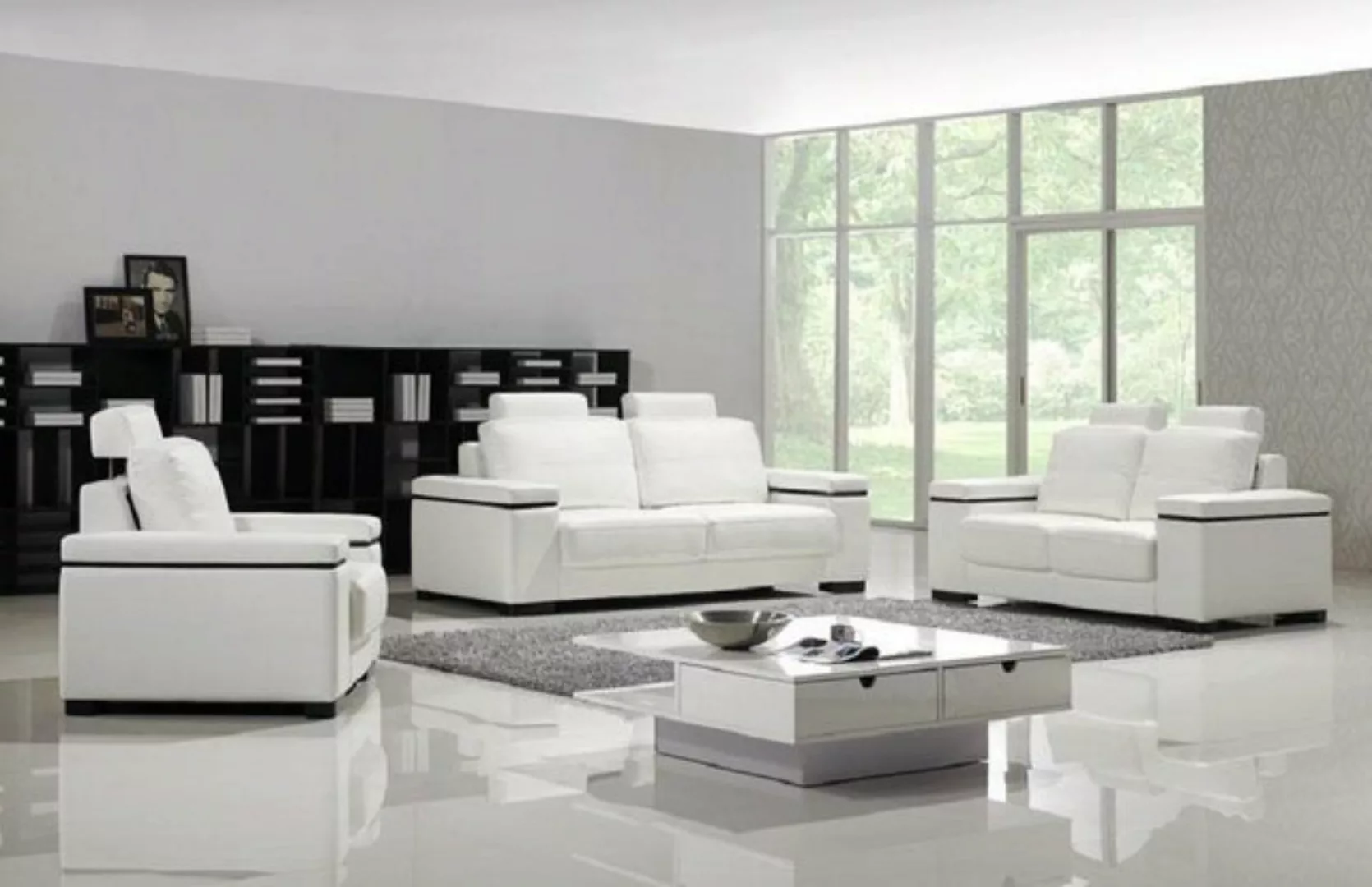 JVmoebel Sofa Sofa 3 Sitzer Design Sofas Polster Couchen Leder Moderne Drei günstig online kaufen