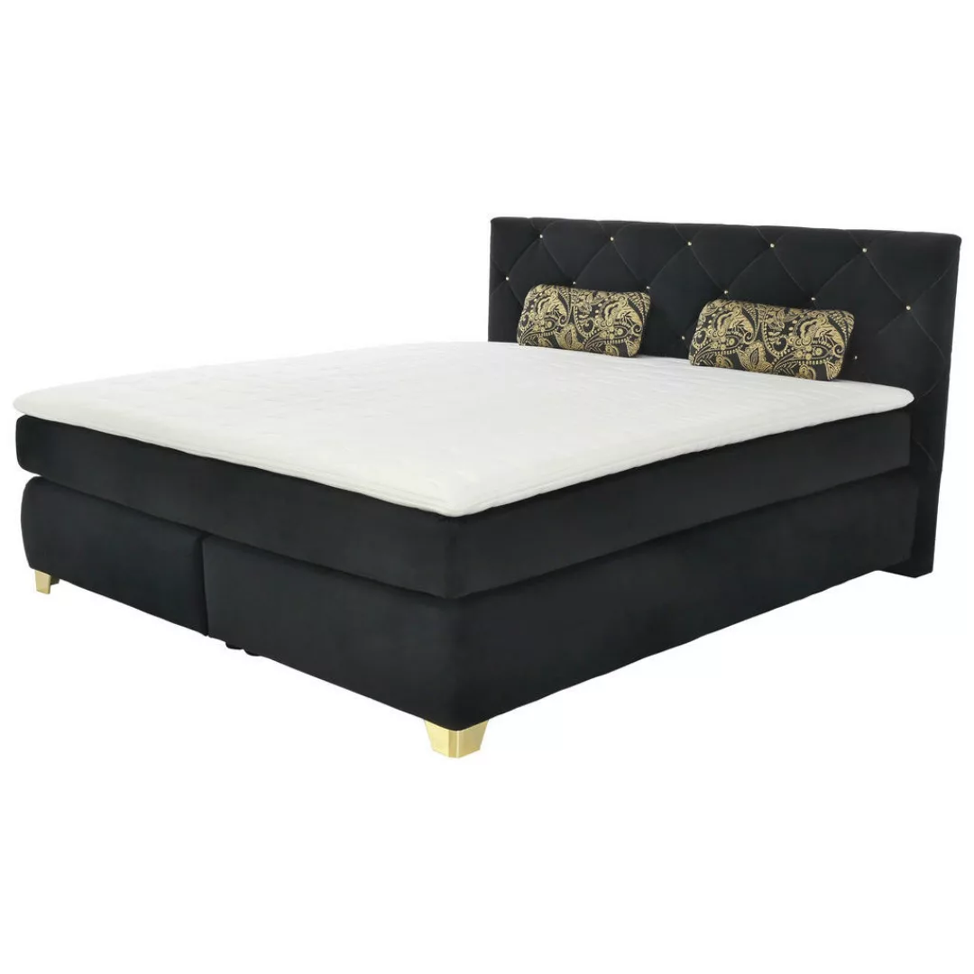 Boxspringbett  schwarz Liegefläche B/L: ca. 180x200 cm günstig online kaufen