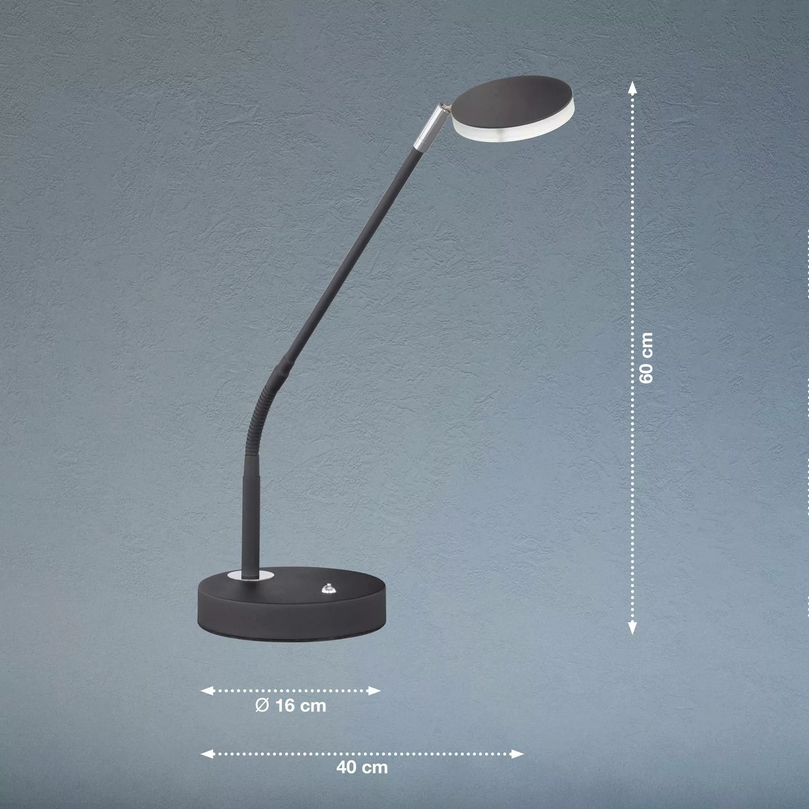 LED-Tischleuchte Lunia, dimmbar, sandschwarz günstig online kaufen