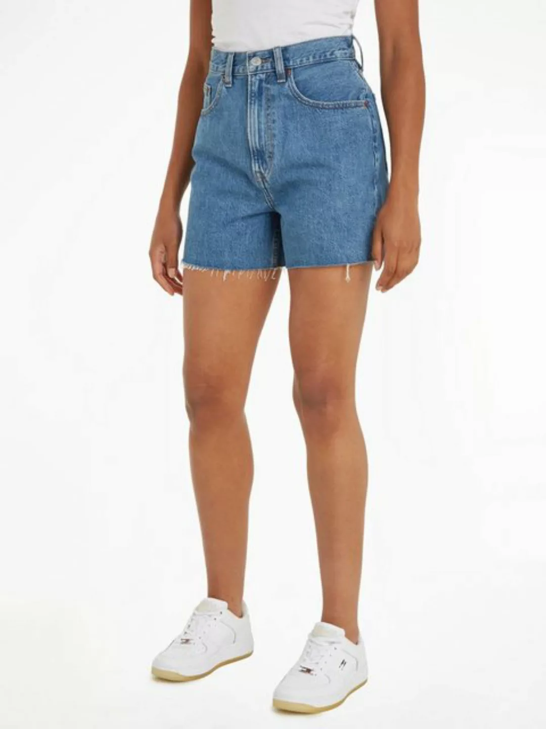 Tommy Jeans Shorts MOM UH SHORT BH0034 mit Tommy Jeans Logo-Badge & Flag günstig online kaufen