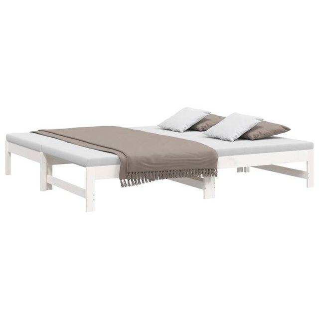 furnicato Bett Tagesbett Ausziehbar Weiß 2x(75x190) cm Massivholz Kiefer (1 günstig online kaufen