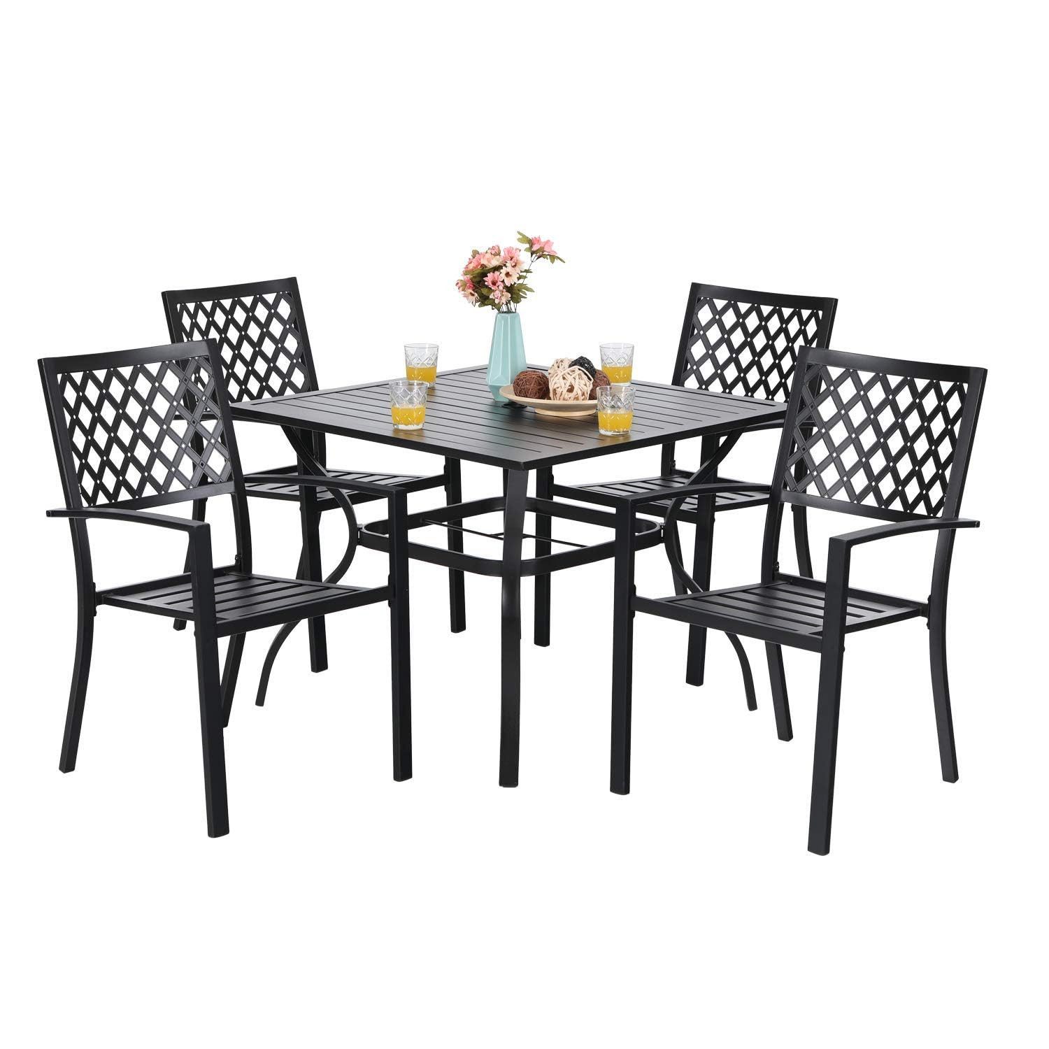 PHI VILLA Garten-Essgruppe, (94cm Quadratischer Gartentisch günstig online kaufen