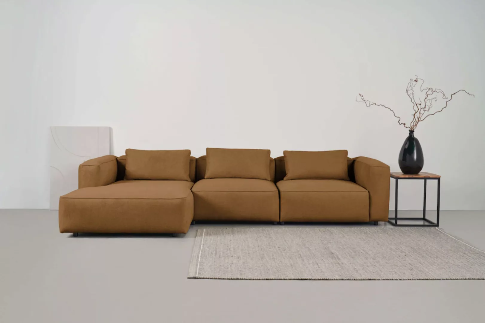 andas Ecksofa "Tvinnet", Breite 317 cm, extra tiefe Sitzfläche, kubisches S günstig online kaufen