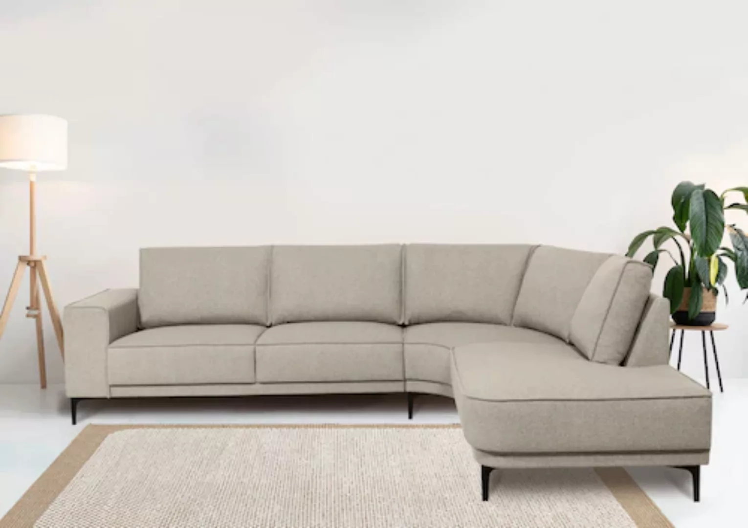 Places of Style Ecksofa »Casina«, mit abgerundeter Ottomane, in einem weich günstig online kaufen