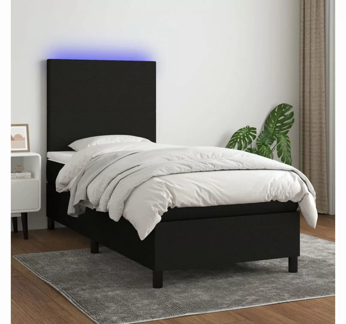 vidaXL Boxspringbett Bett Boxspringbett mit Matratze & LED Stoff (80 x 200 günstig online kaufen