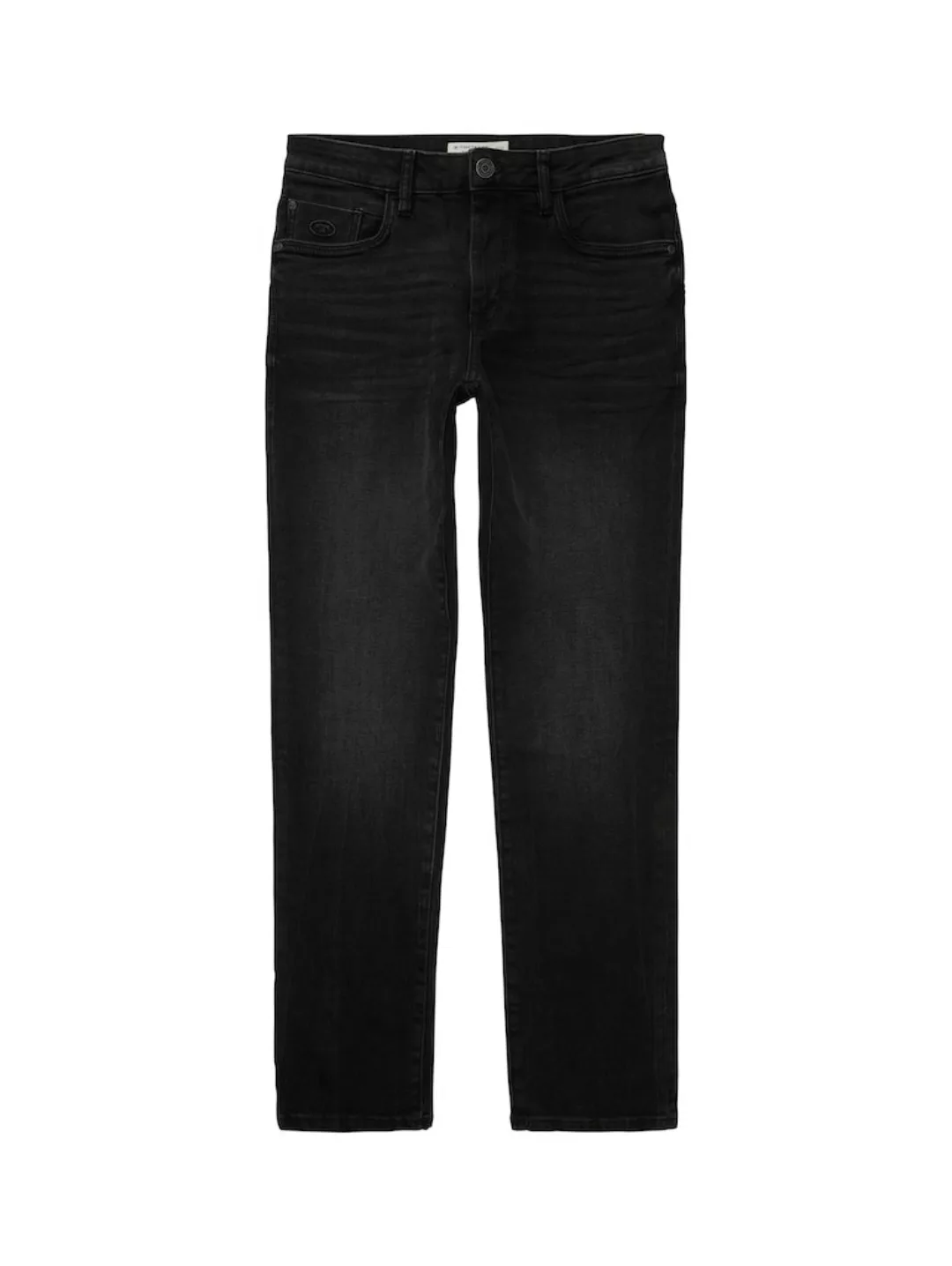 Tom Tailor Herren Jeans JOSH - Slim Fit - Schwarz - Used Dark Stone Black D günstig online kaufen