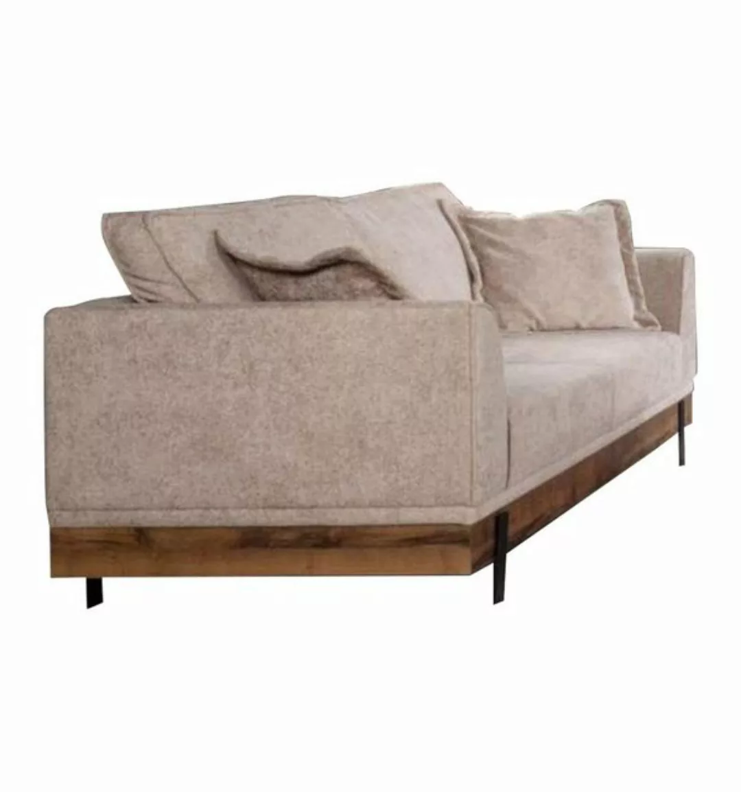 JVmoebel Sofa, Wohnzimmer Sofa 3 Sitzer Beige Textil Sofas Couch Polster günstig online kaufen