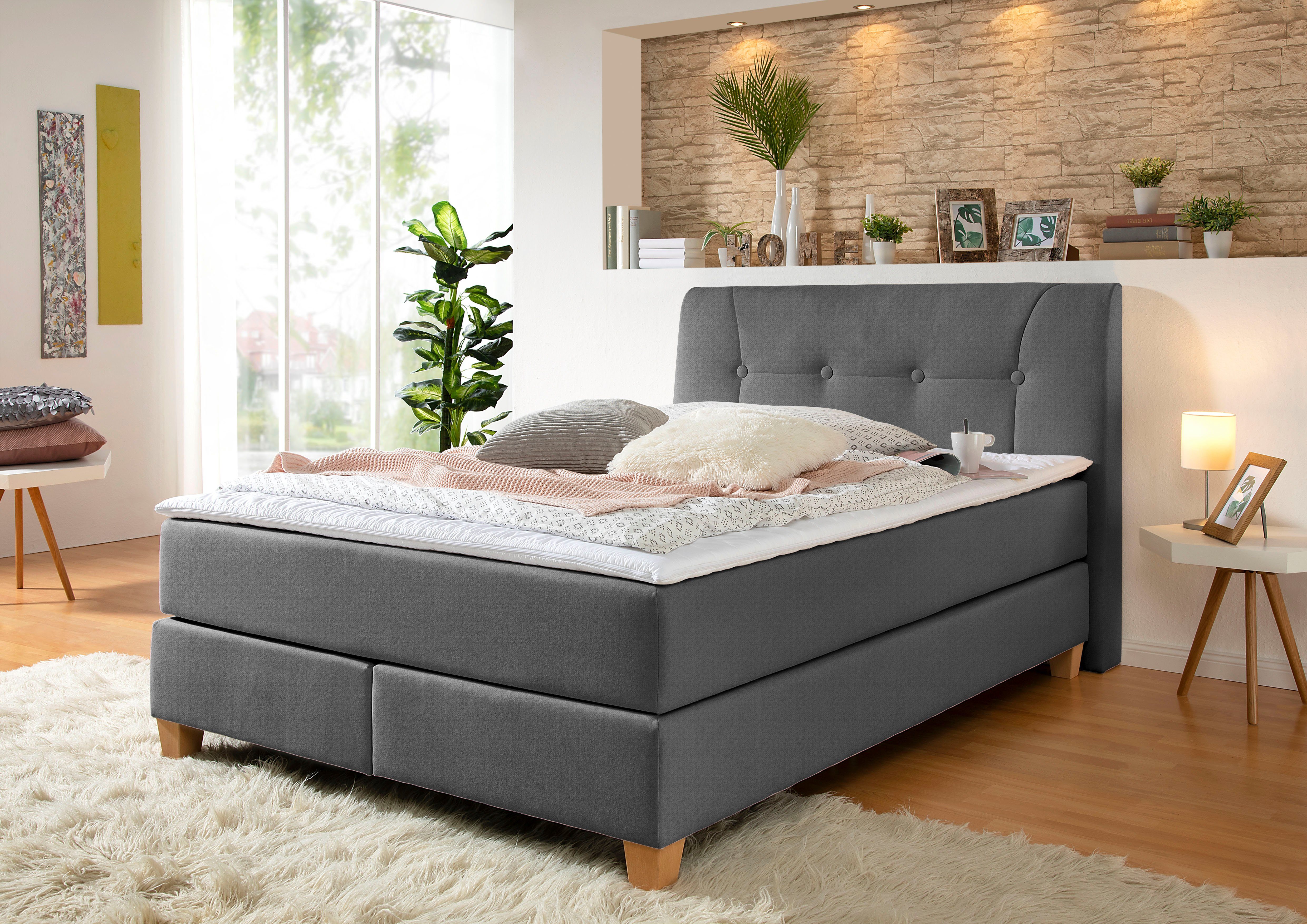 Home affaire Boxspringbett Calloway, inkl. Topper, günstig online kaufen