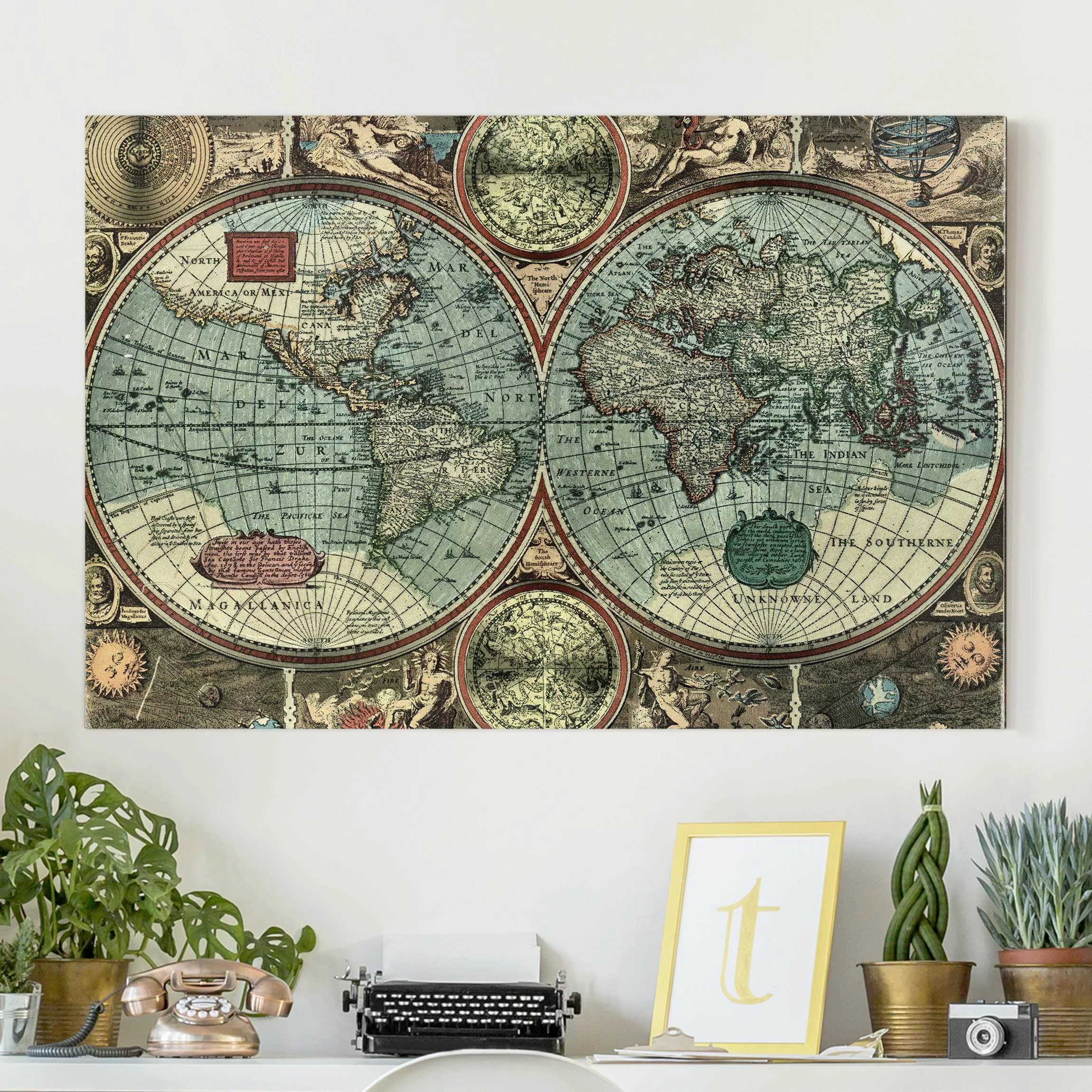 Leinwandbild Weltkarte - Querformat Die alte Welt günstig online kaufen