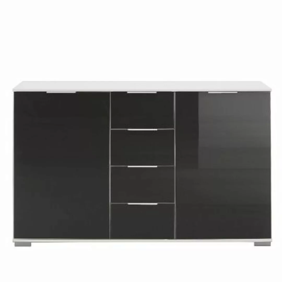 Lomadox Schlafzimmer Sideboard in weiß mit grauem Glas ELSTRA-43, B/H/T ca. günstig online kaufen