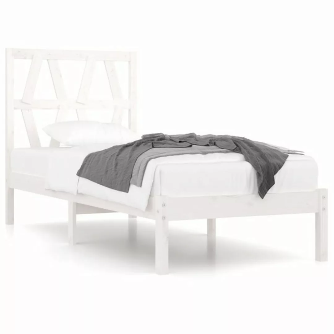 furnicato Bett Massivholzbett Weiß Kiefer 90x200 cm günstig online kaufen