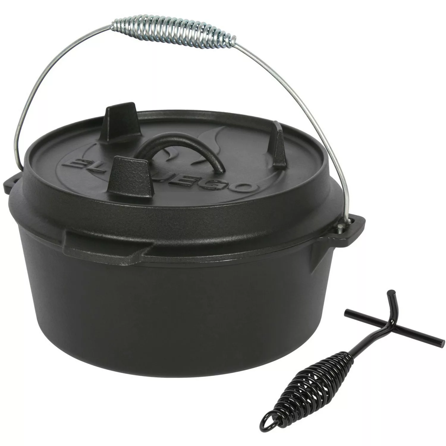 El Fuego Dutch-Oven Gusseisen 3,5 l Deckel 1 l Schwarz günstig online kaufen