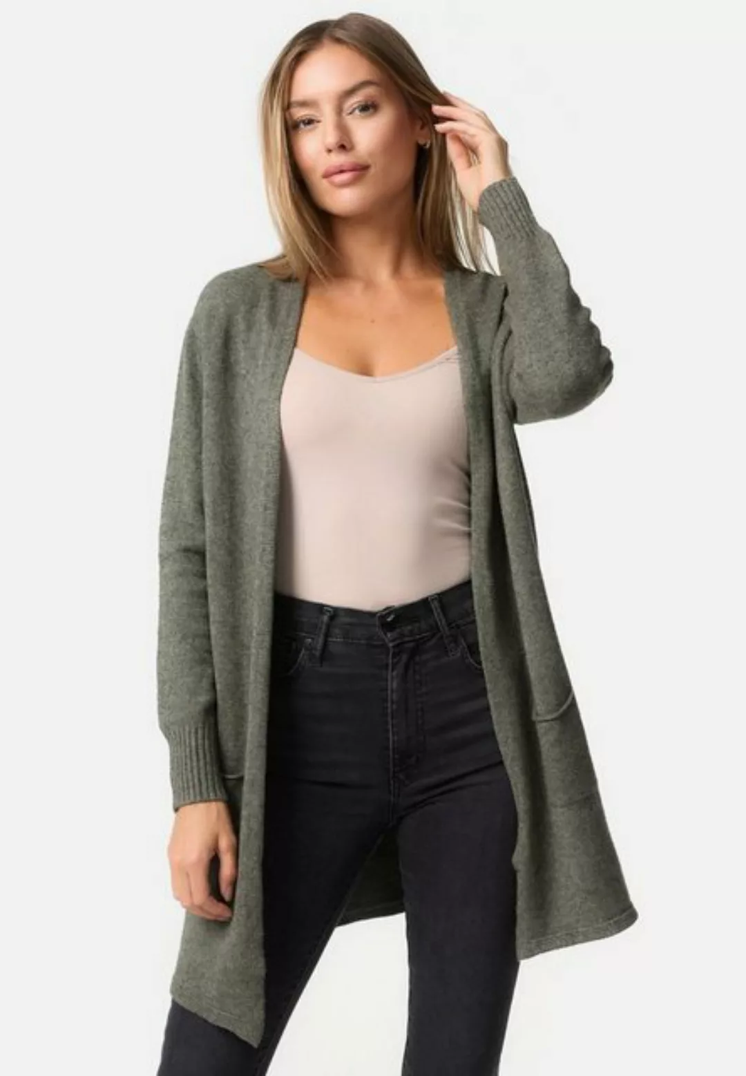 PM SELECTED Strickjacke PM73 (Elegante Strickjacke Cardigan mit aufgesetzte günstig online kaufen