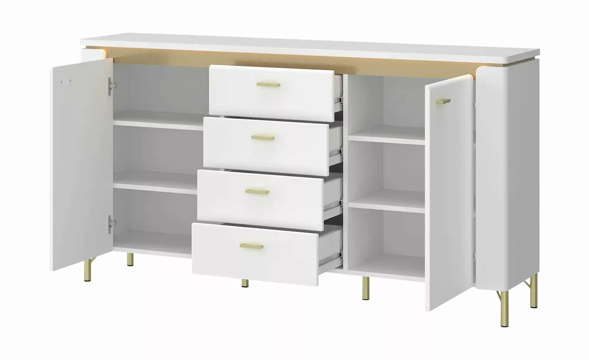 Sideboard mit Softclose Losini ¦ weiß ¦ Maße (cm): B: 155,3 H: 87,3 T: 40.0 günstig online kaufen