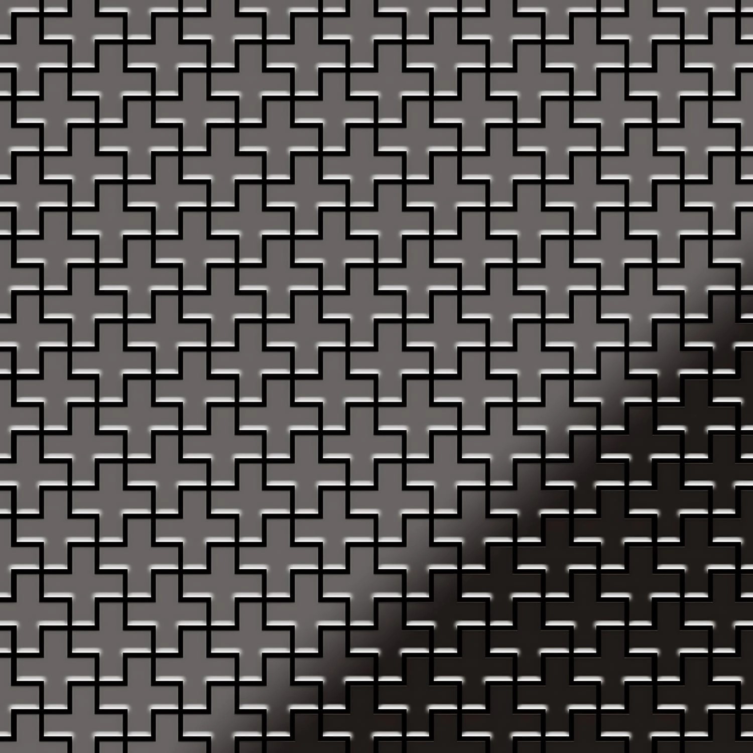ALLOY Mosaik Fliese Massiv Metall Titan Hochglanz Dunkelgrau 1,6mm Swiss Cr günstig online kaufen