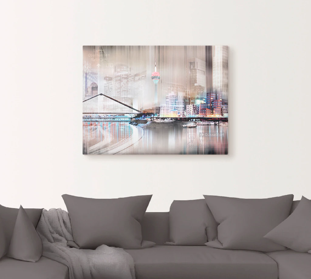 Artland Leinwandbild "Düsseldorf Skyline Collage IV", Deutschland, (1 St.), günstig online kaufen
