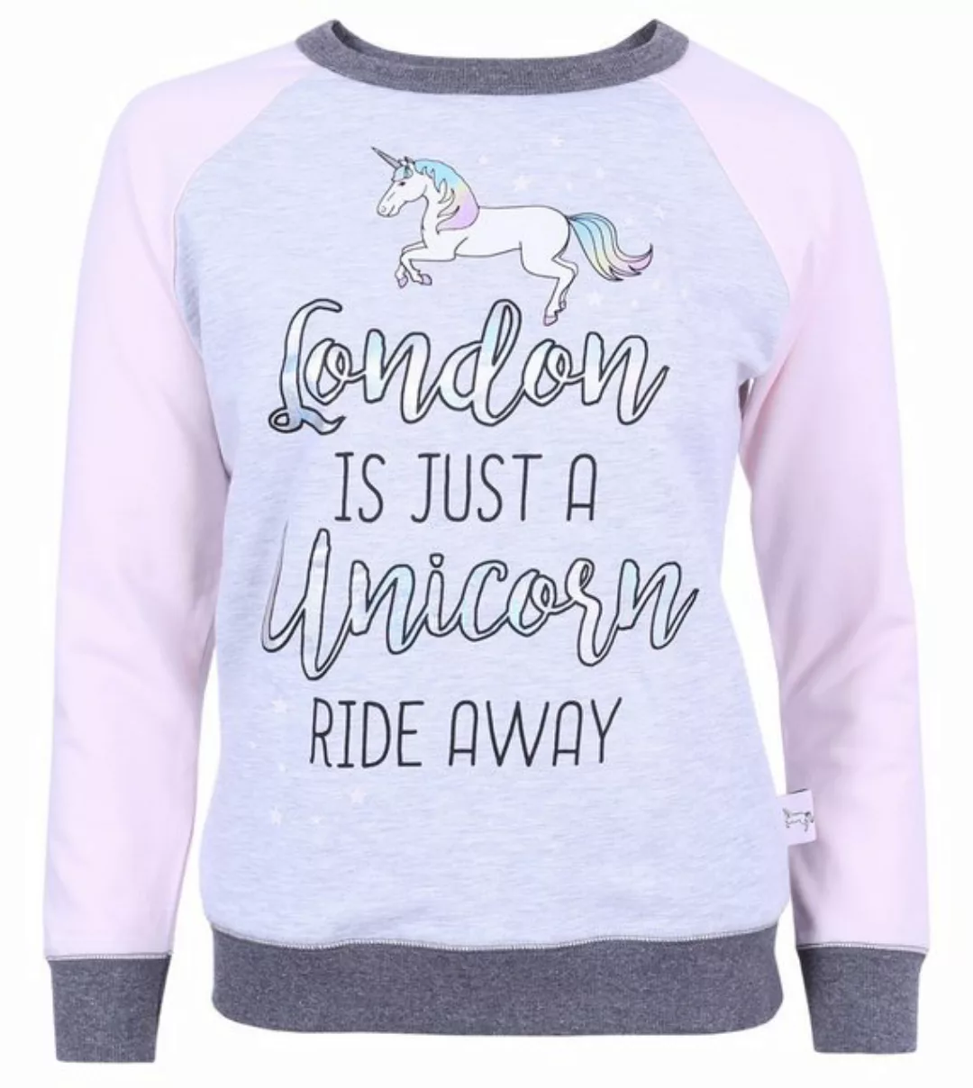 Sarcia.eu Sweatshirt Grau-rosafarbener Pullover über den Kopf angezogen Ein günstig online kaufen