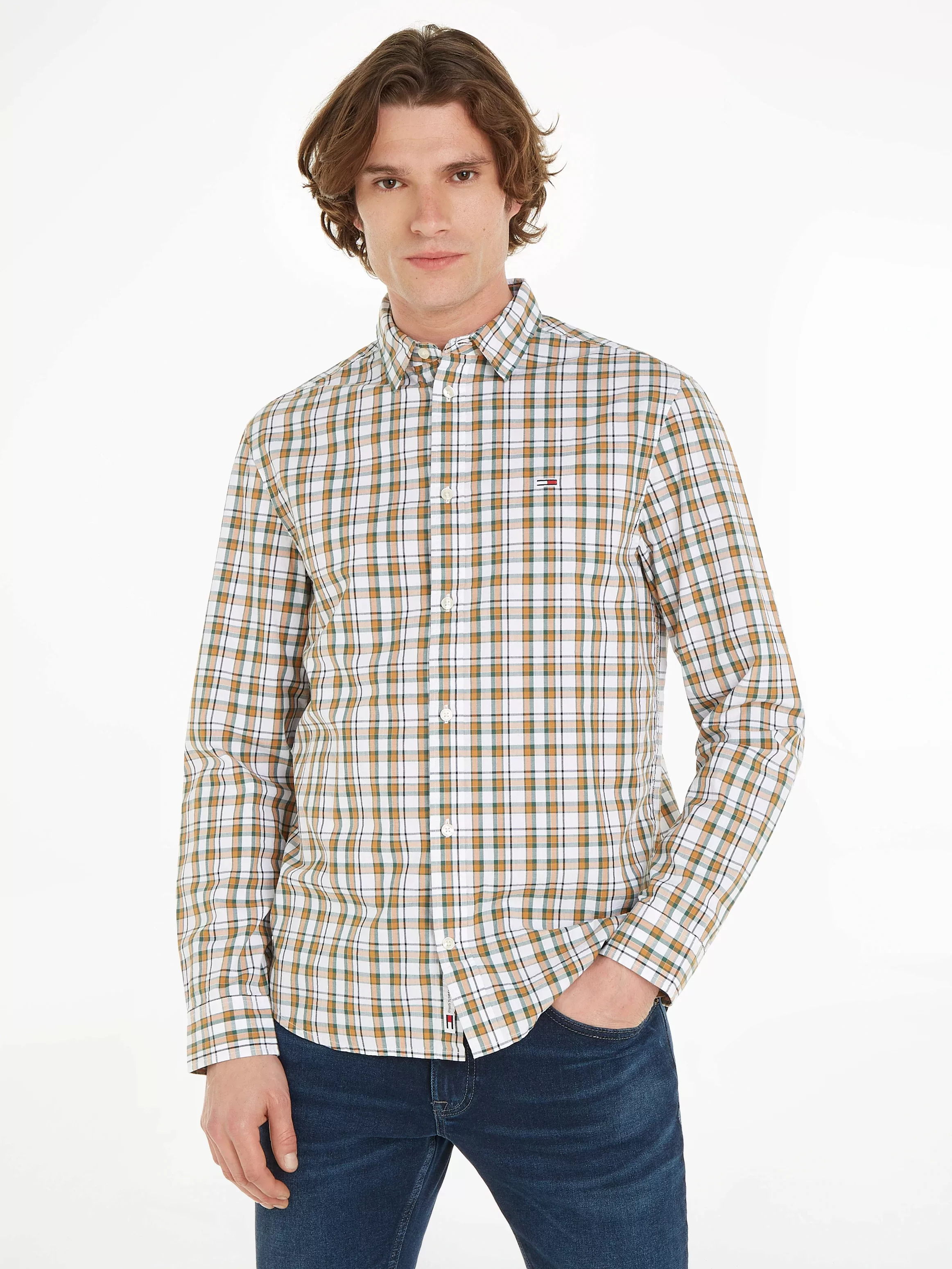 Tommy Jeans Karohemd "TJM REG ESSENTIAL CHECK SHIRT", mit Logostickerei günstig online kaufen