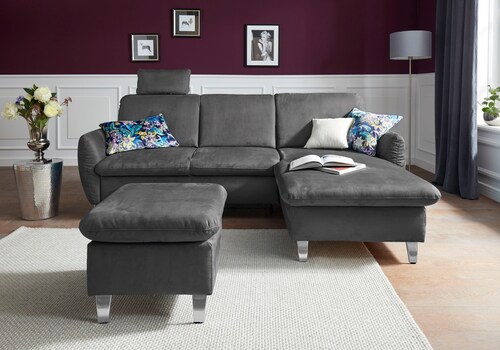 sit&more Ecksofa "Daytona L-Form", mit Federkern, einer Kopfstütze und wahl günstig online kaufen