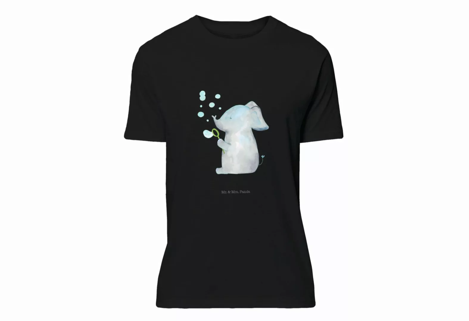 Mr. & Mrs. Panda T-Shirt Elefant Seifenblasen - Schwarz - Geschenk, T-Shirt günstig online kaufen