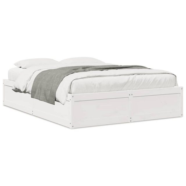 vidaXL Bett, Massivholzbett ohne Matratze Wachsbraun 160x200 Kiefernholz günstig online kaufen