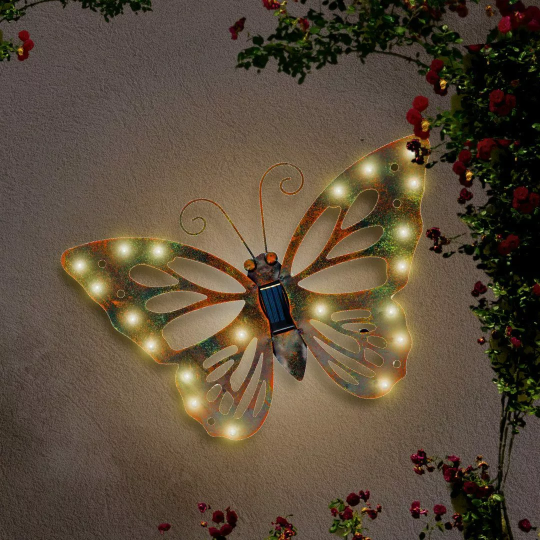 abc HOME Gartenfigur Wanddeko Schmetterling, LEDs, günstig online kaufen