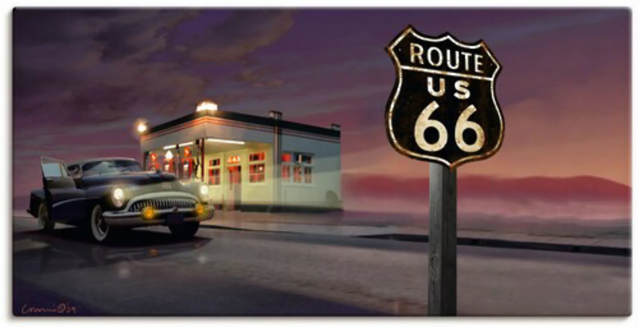 Artland Wandbild "Route 66", Bilder von Amerika, (1 St.), als Leinwandbild günstig online kaufen