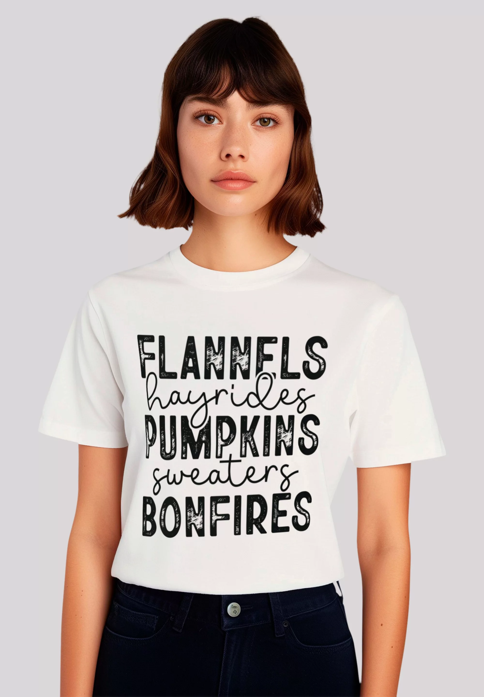 F4NT4STIC T-Shirt "flannels Pumpkins Kürbis bonfires", Premium Qualität, Ha günstig online kaufen