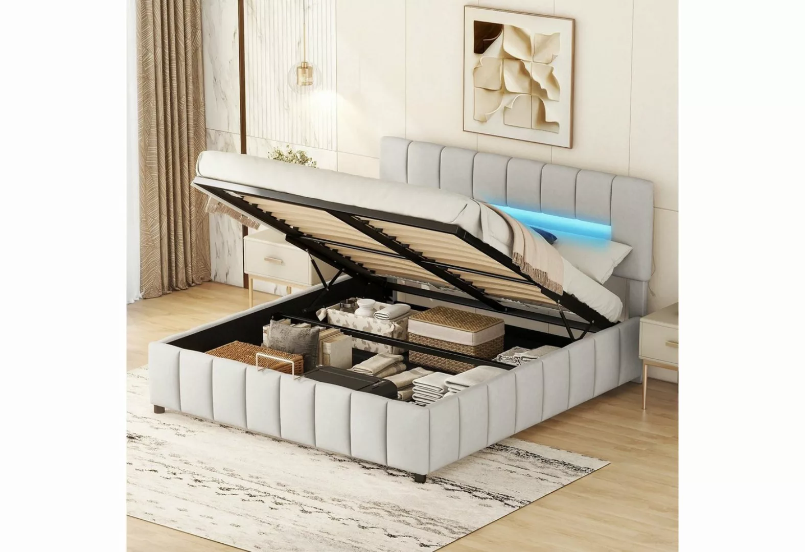 OKWISH Polsterbett Doppelbett, Familienbett, Plattformbett Daybed Gästebett günstig online kaufen