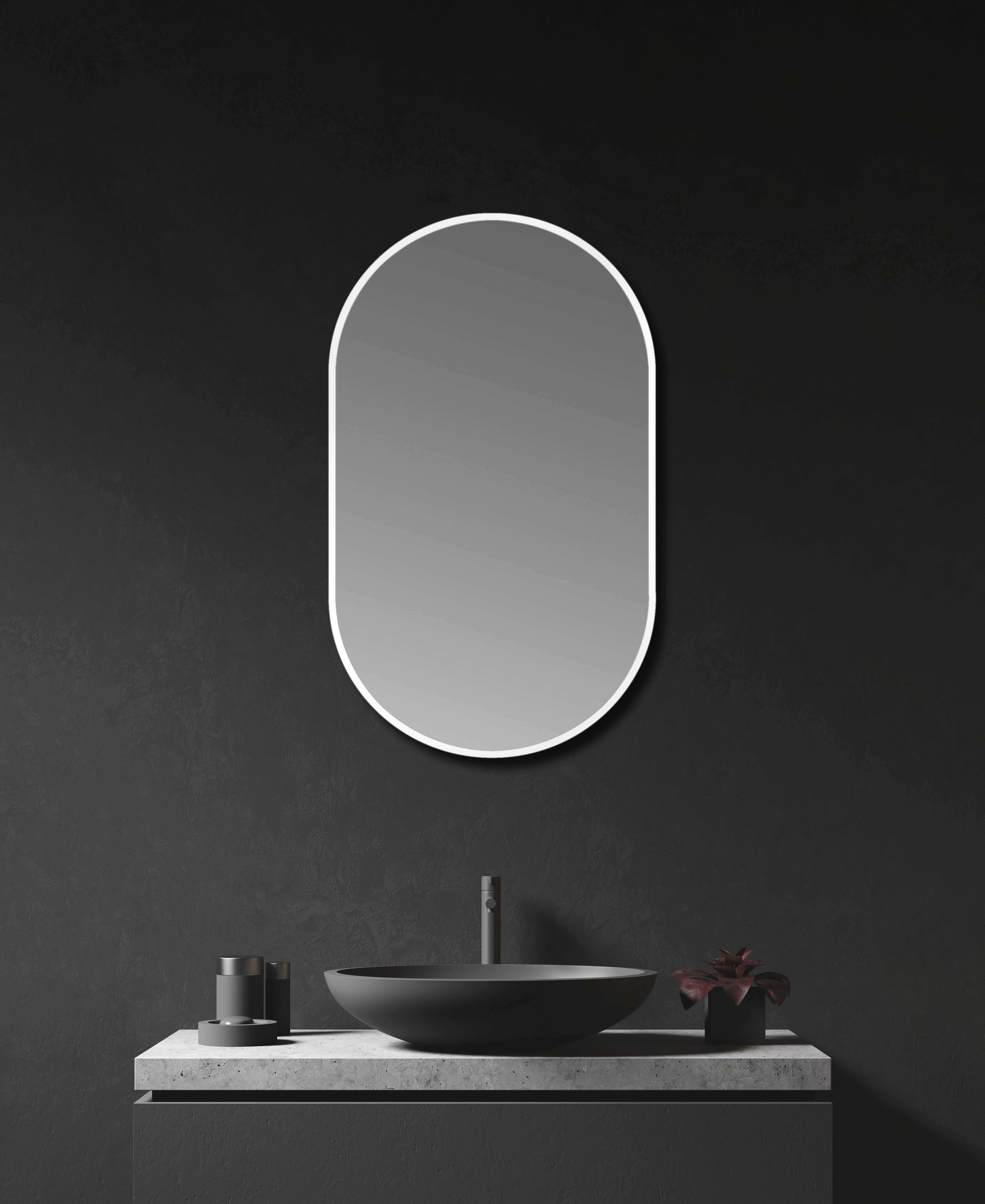 Talos Dekospiegel "Design Spiegel oval weiß, 45x75 cm", (1 St.) günstig online kaufen