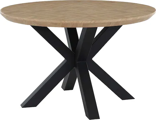 Jockenhöfer Gruppe Esstisch »Oakland«, rund, 120cm ø, Parkettoptik., Metall günstig online kaufen