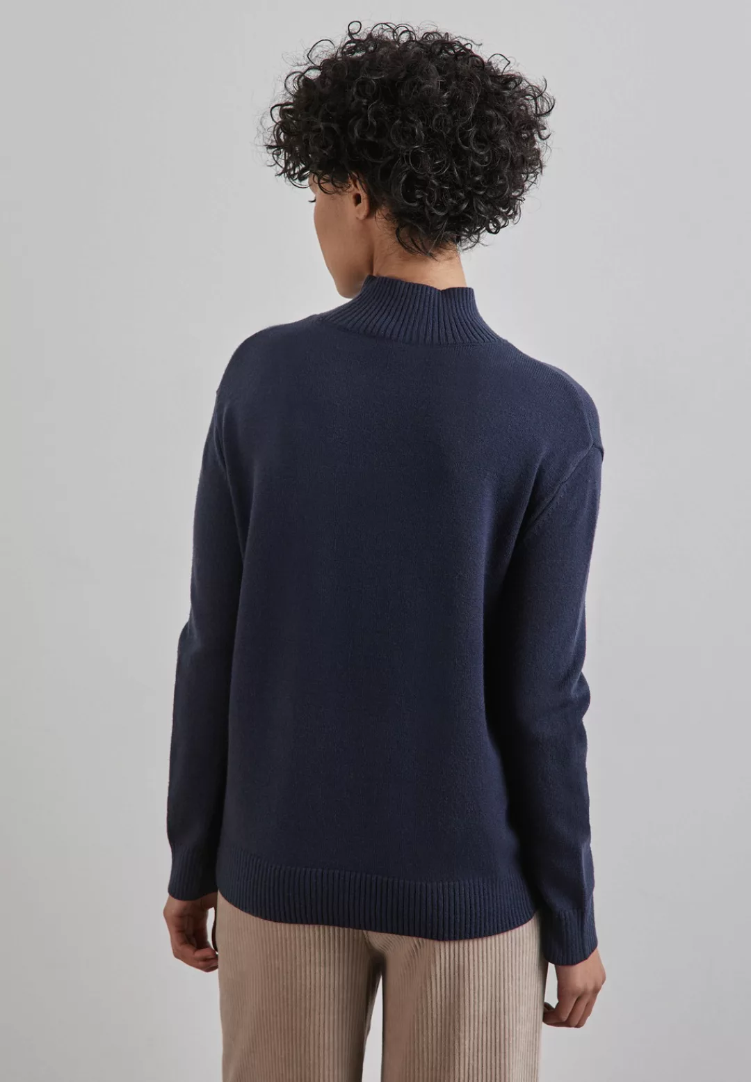 STREET ONE Stehkragenpullover – Pullover mit Turtleneck und Schlitzen an de günstig online kaufen