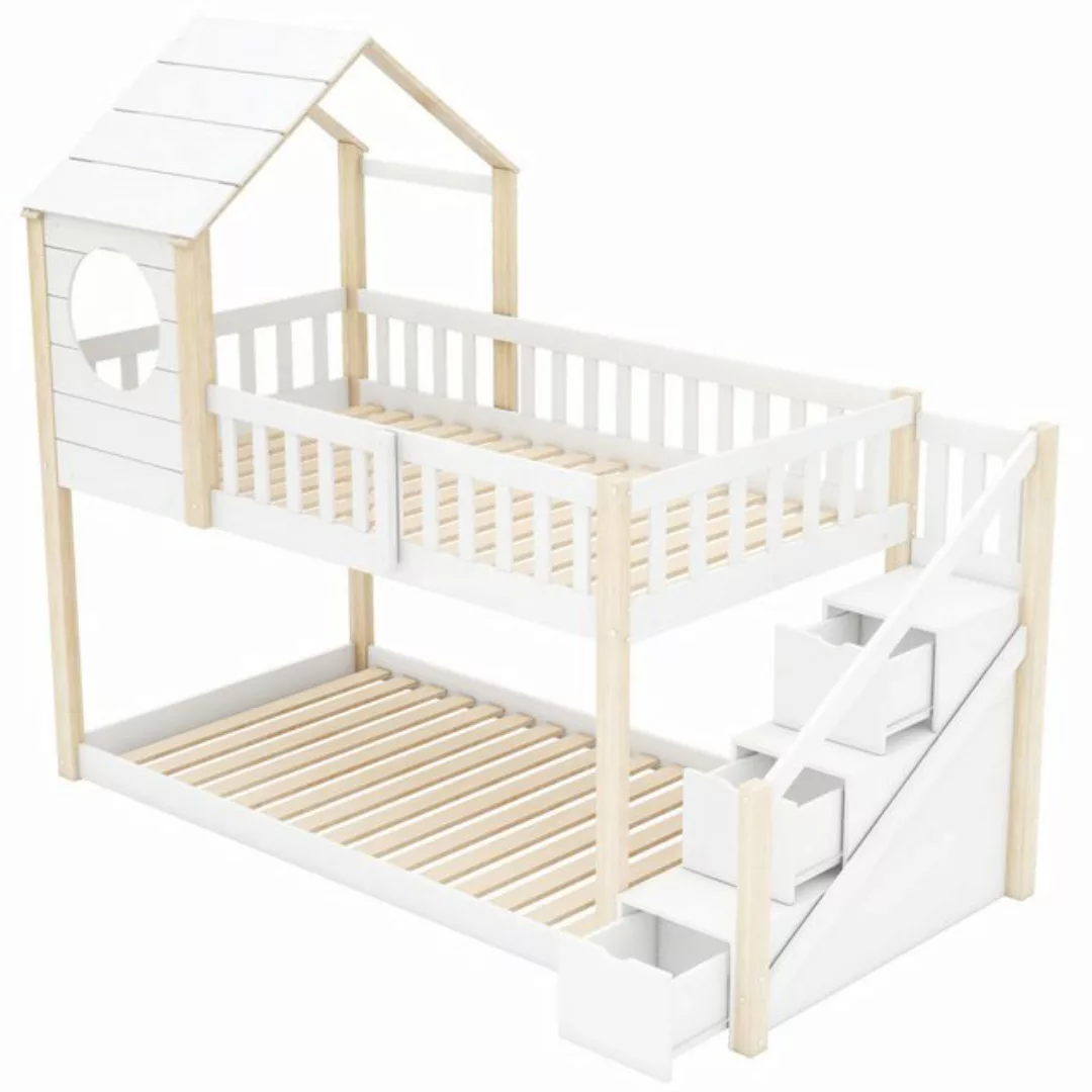 XDeer Etagenbett Baumhaus Kinderbett, Ins und aus dem Bett kommen, Doppelbe günstig online kaufen