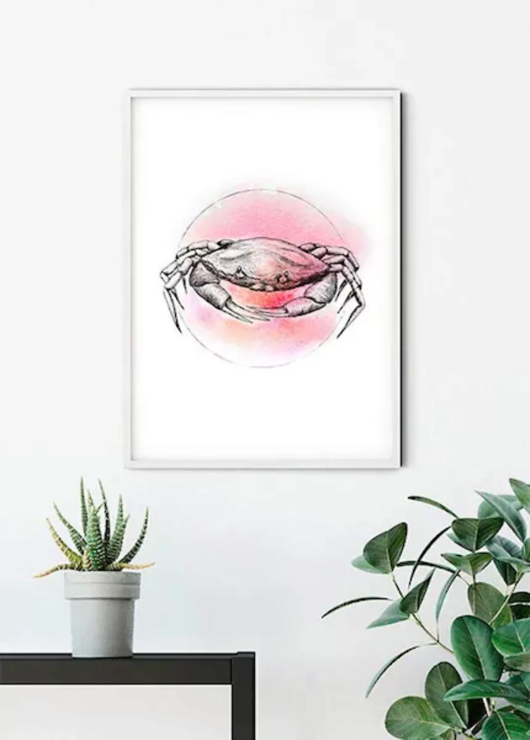 Komar Poster »Crab Watercolor«, Tiere, (1 St.), Kinderzimmer, Schlafzimmer, günstig online kaufen