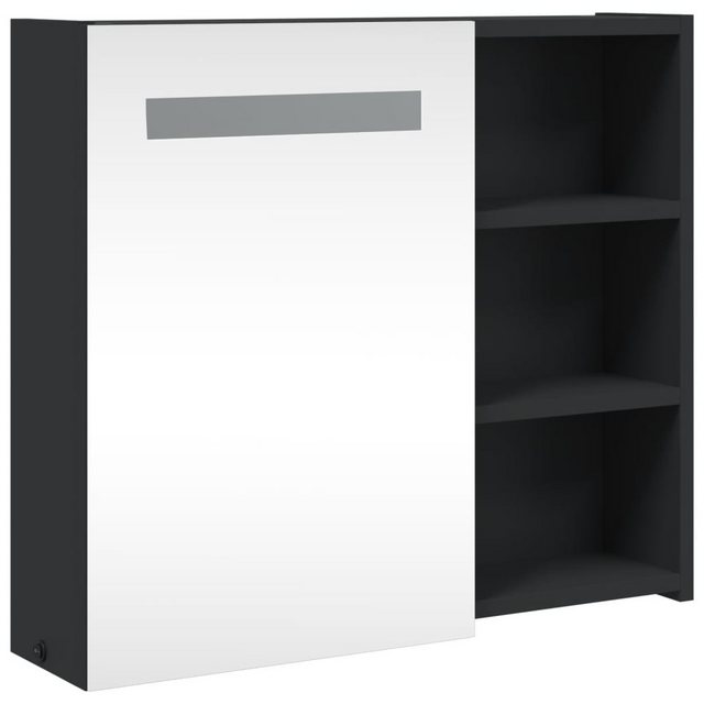 vidaXL Spiegelschrank Spiegelschrank mit LED-Beleuchtung Schwarz 60x13x52 c günstig online kaufen