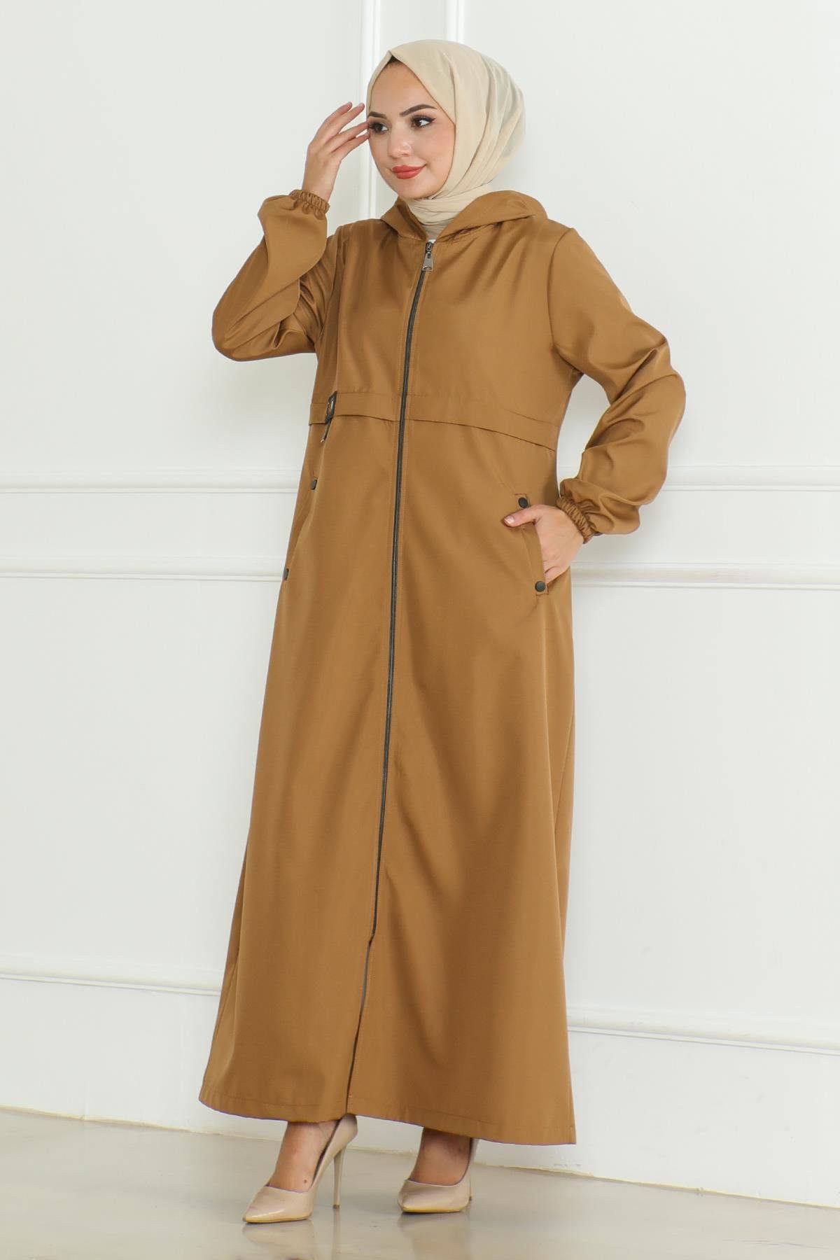 MODAMİHRAM Trenchcoat Taba Trenchcoat mit Reißverschluss günstig online kaufen