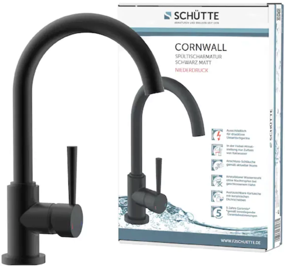 Schütte Spültischarmatur Niederdruck Cornwall Schwarz Matt günstig online kaufen