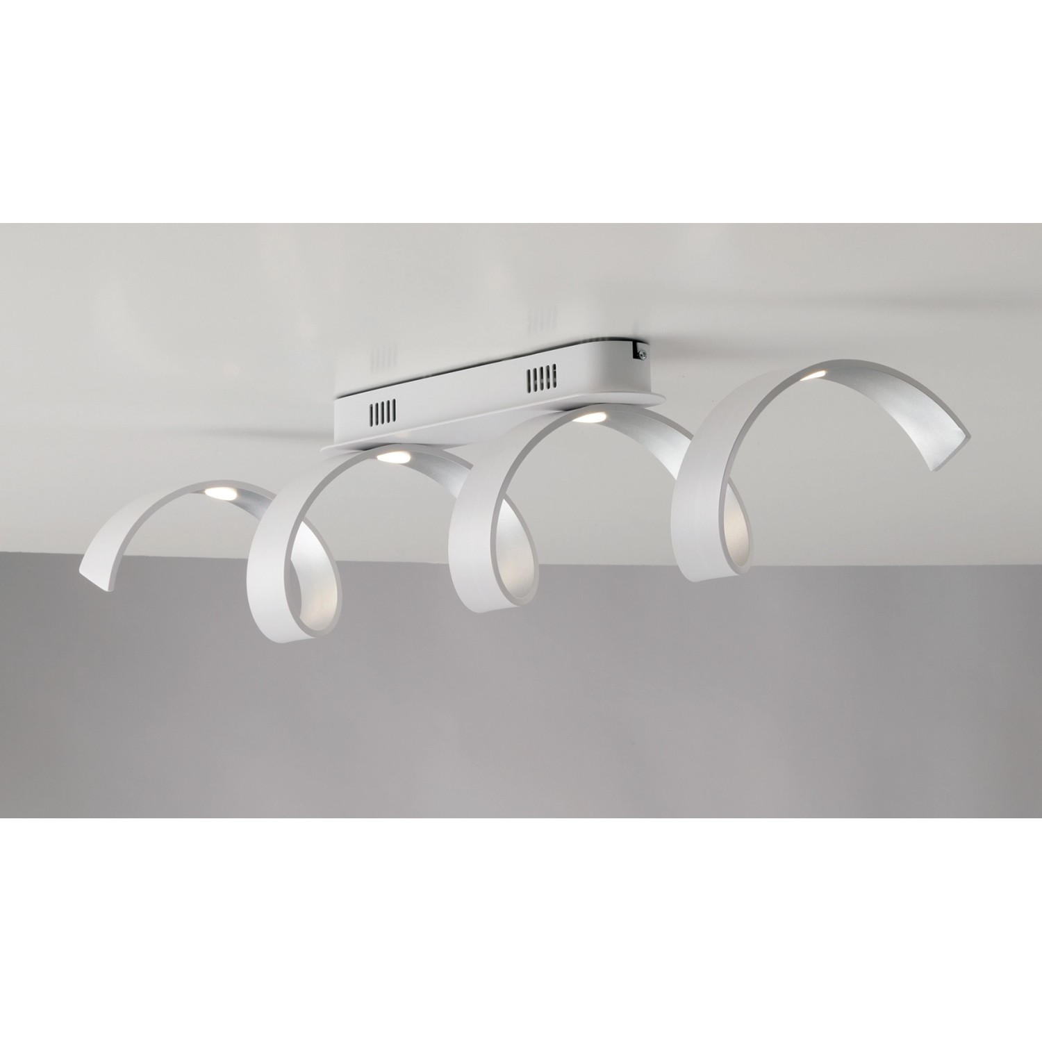 Luce Design LED-Deckenleuchte Helix Weiß-Silber 35 x 80 x 13,5 cm günstig online kaufen