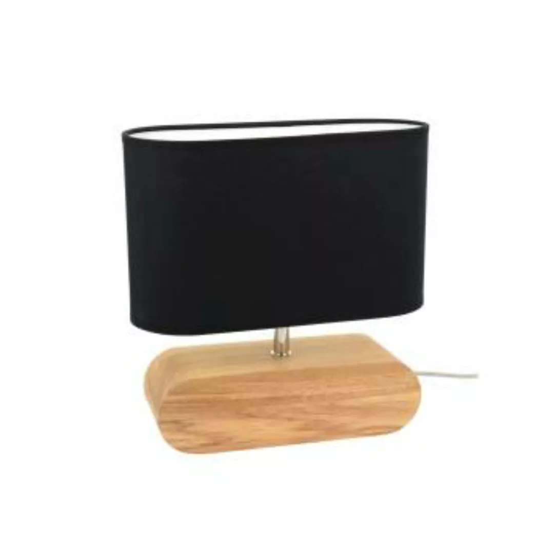 Nachttischlampe Schalter Stoff Holz E27 blendarm günstig online kaufen