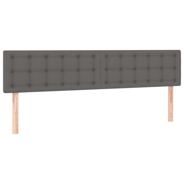 vidaXL Bett, Kopfteile 2 Stk. Grau 90x5x78/88 cm Kunstleder günstig online kaufen