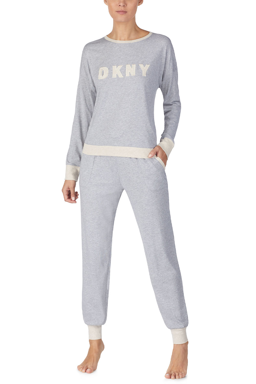 DKNY Top & Jogger Set New Signature 44 grau günstig online kaufen
