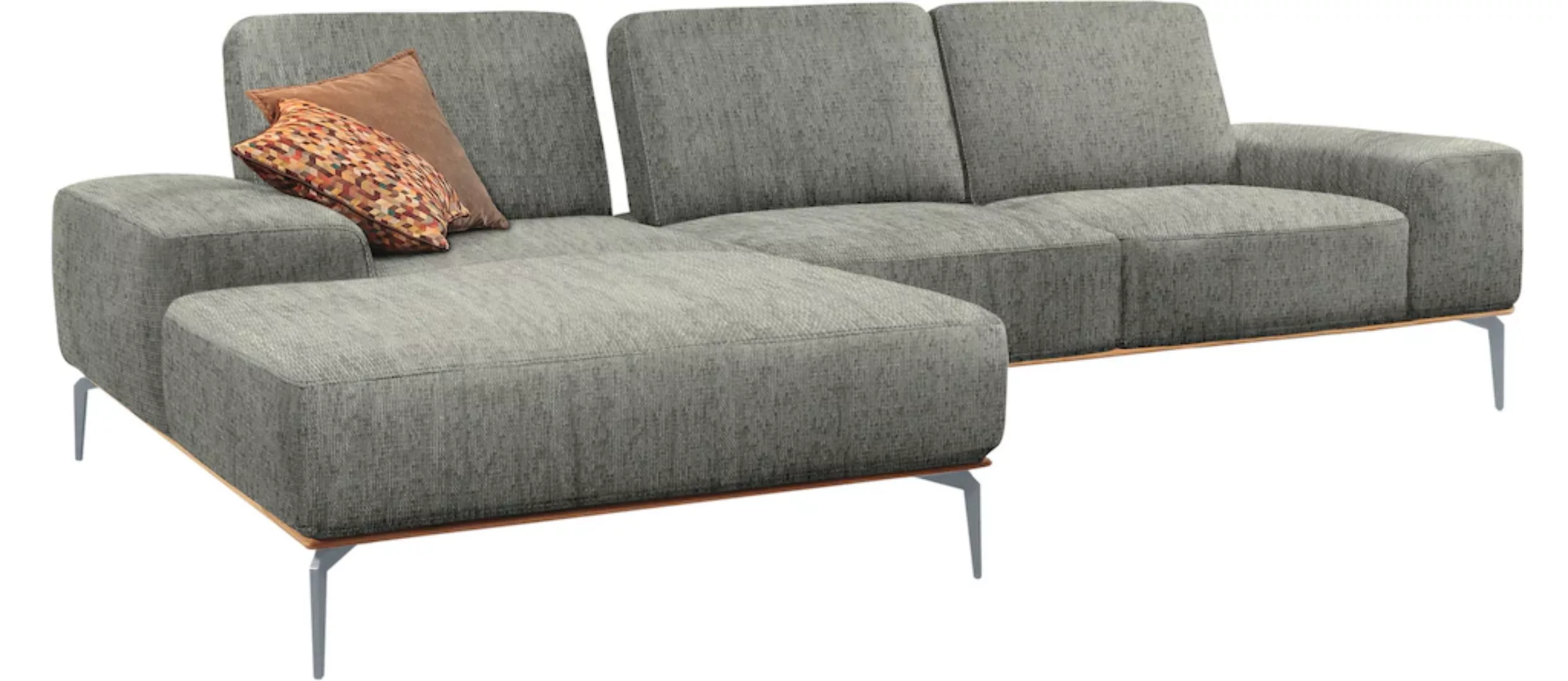 W.SCHILLIG Ecksofa run, mit elegantem Holzsockel, Füße in Silber matt, Brei günstig online kaufen