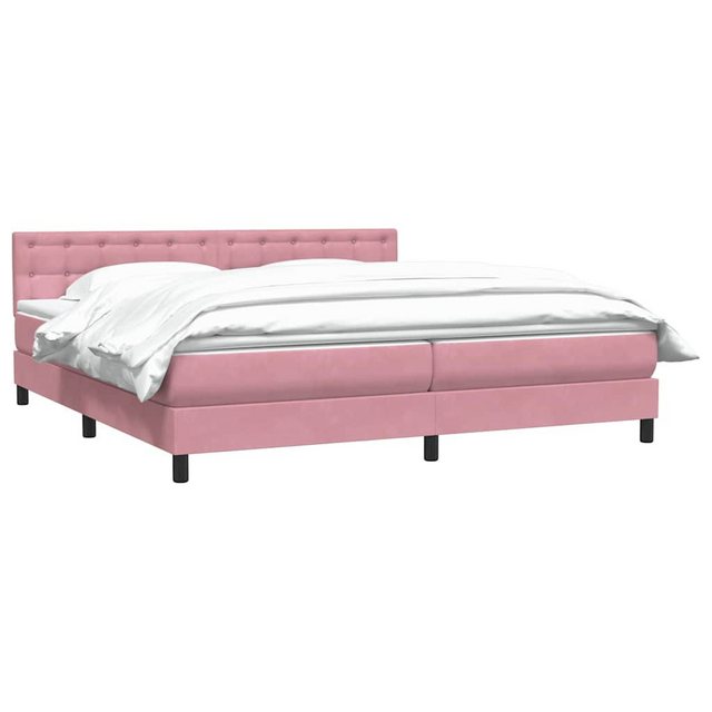 vidaXL Bett Boxspringbett mit Matratze Rosa 180x210 cm Samt günstig online kaufen