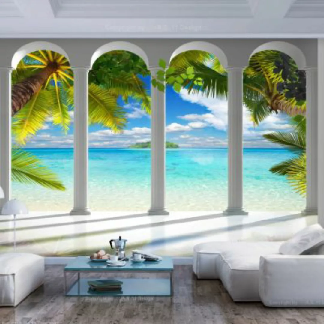 artgeist Fototapete Sea behind Columns mehrfarbig Gr. 400 x 280 günstig online kaufen