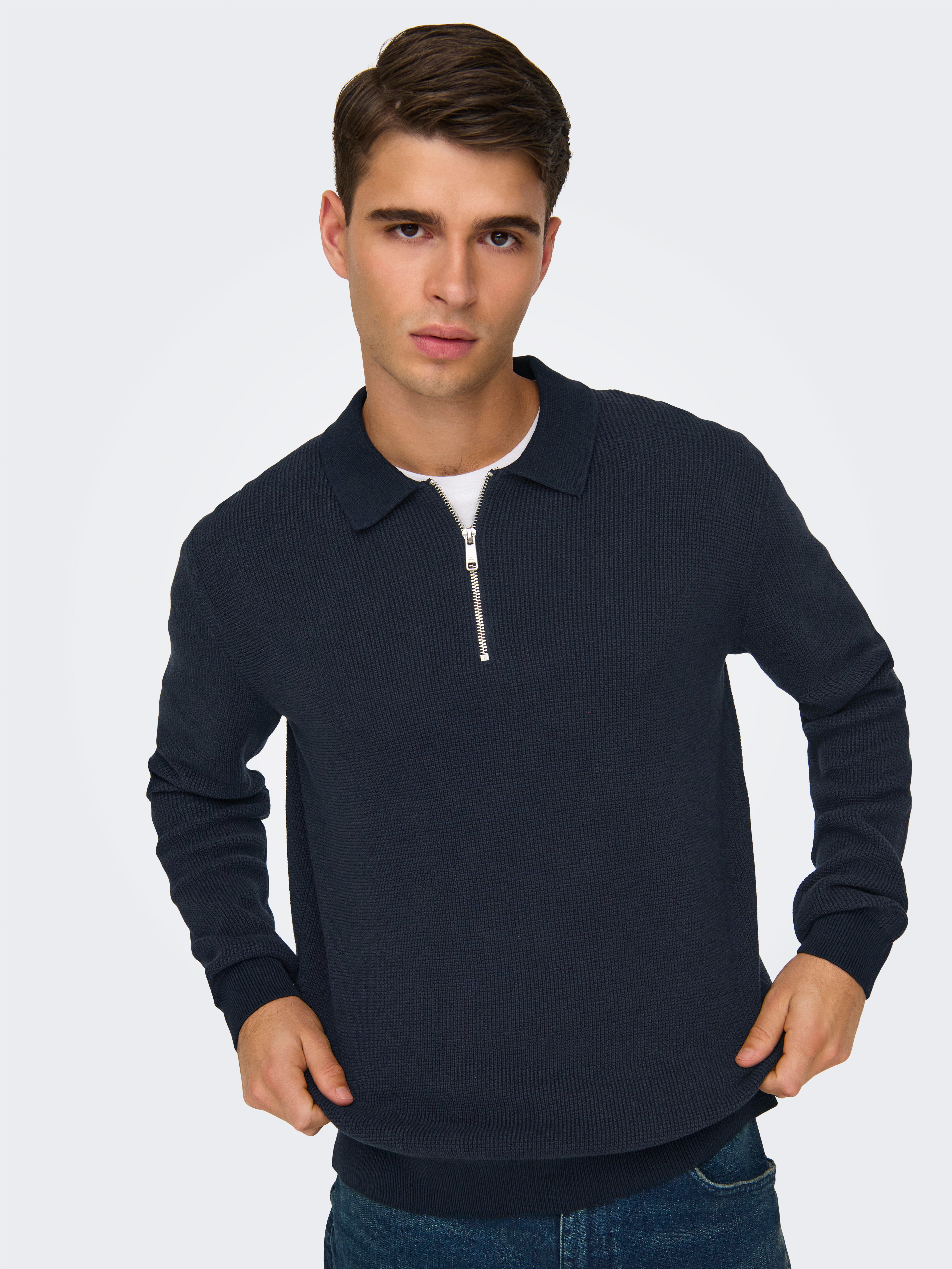 ONLY & SONS Polokragenpullover "ONSMATTEO LS ZIP POLO" günstig online kaufen